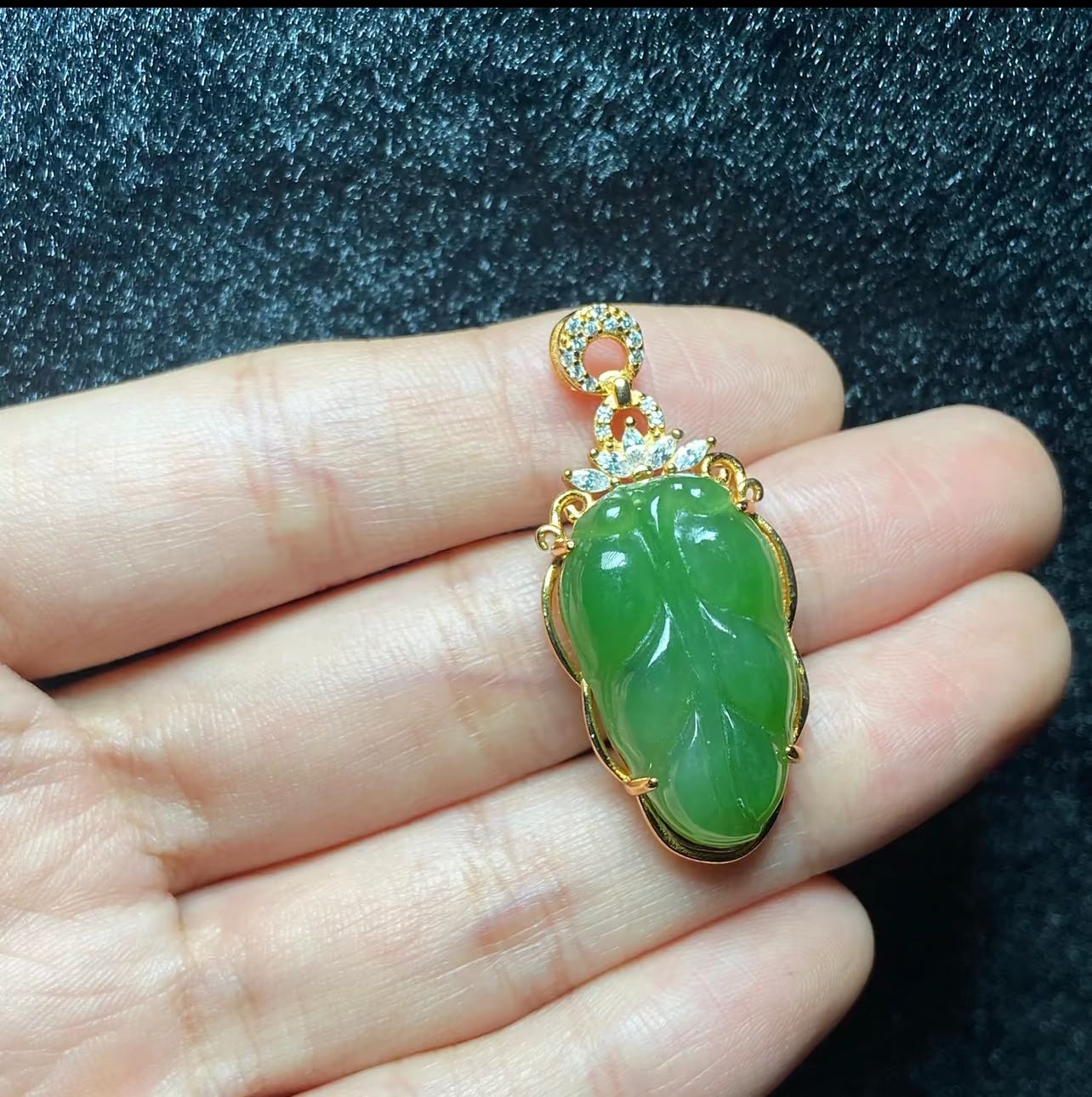 S925 Zilver Ingelegde Hotan Jade Hanger 14.25