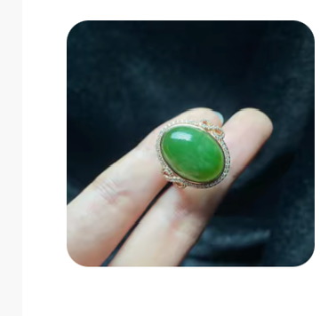 Hotan Jade Ring S925 Zilver Ingelegde Hotan Jade Ring 12.18 mm