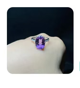 S925 Zilver Ingelegde Amethist Ring 10.14