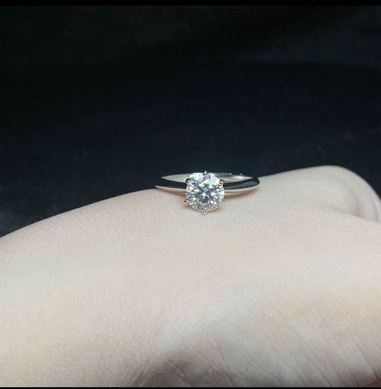 Zilver Moissaniet Ring 6.6