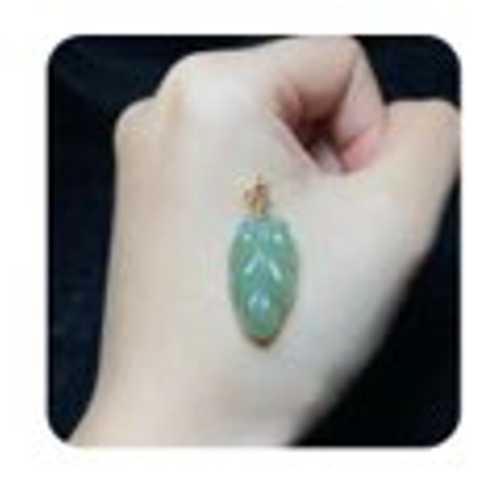 S925 Zilver Ingelegde Hotan Jade Bladhanger 13.23