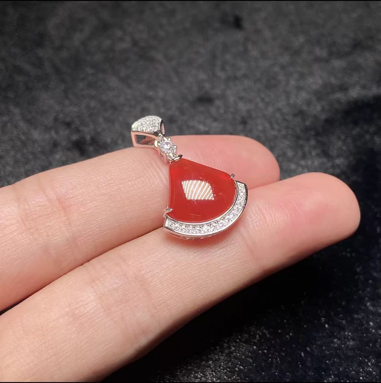 S925 Zilver Ingelegde Minirok Hanger Van Agaat 11.13 mm