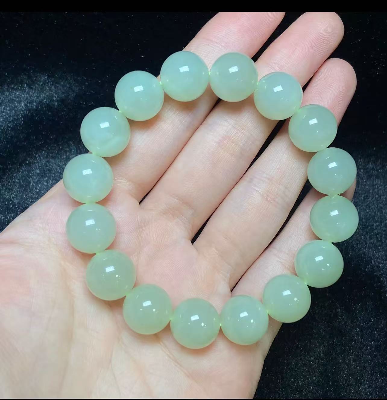 Hotan Jade Armband Met Enkele Cirkel 12 mm