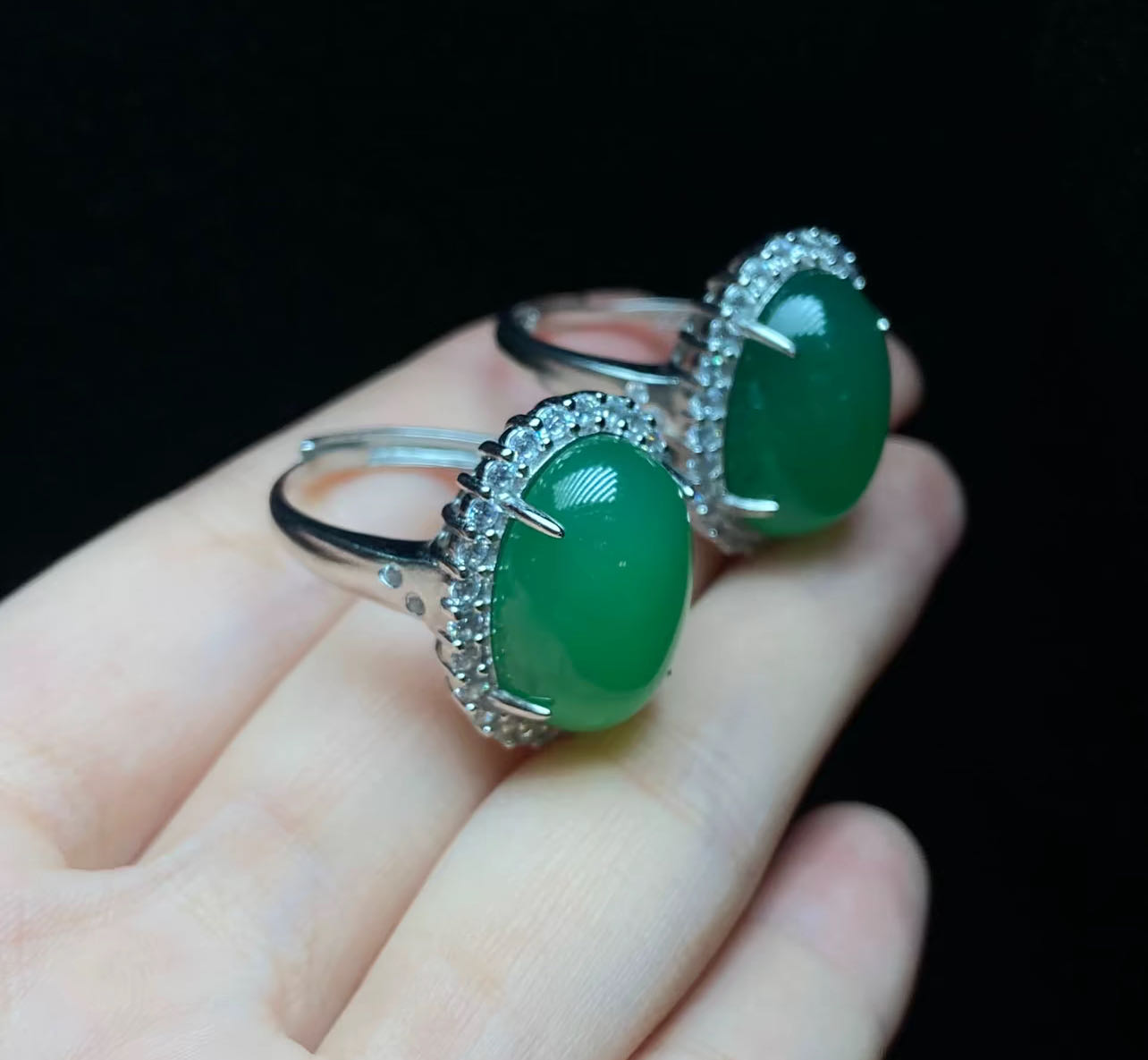 Chalcedoon Agaat Ring Legering Ingelegd