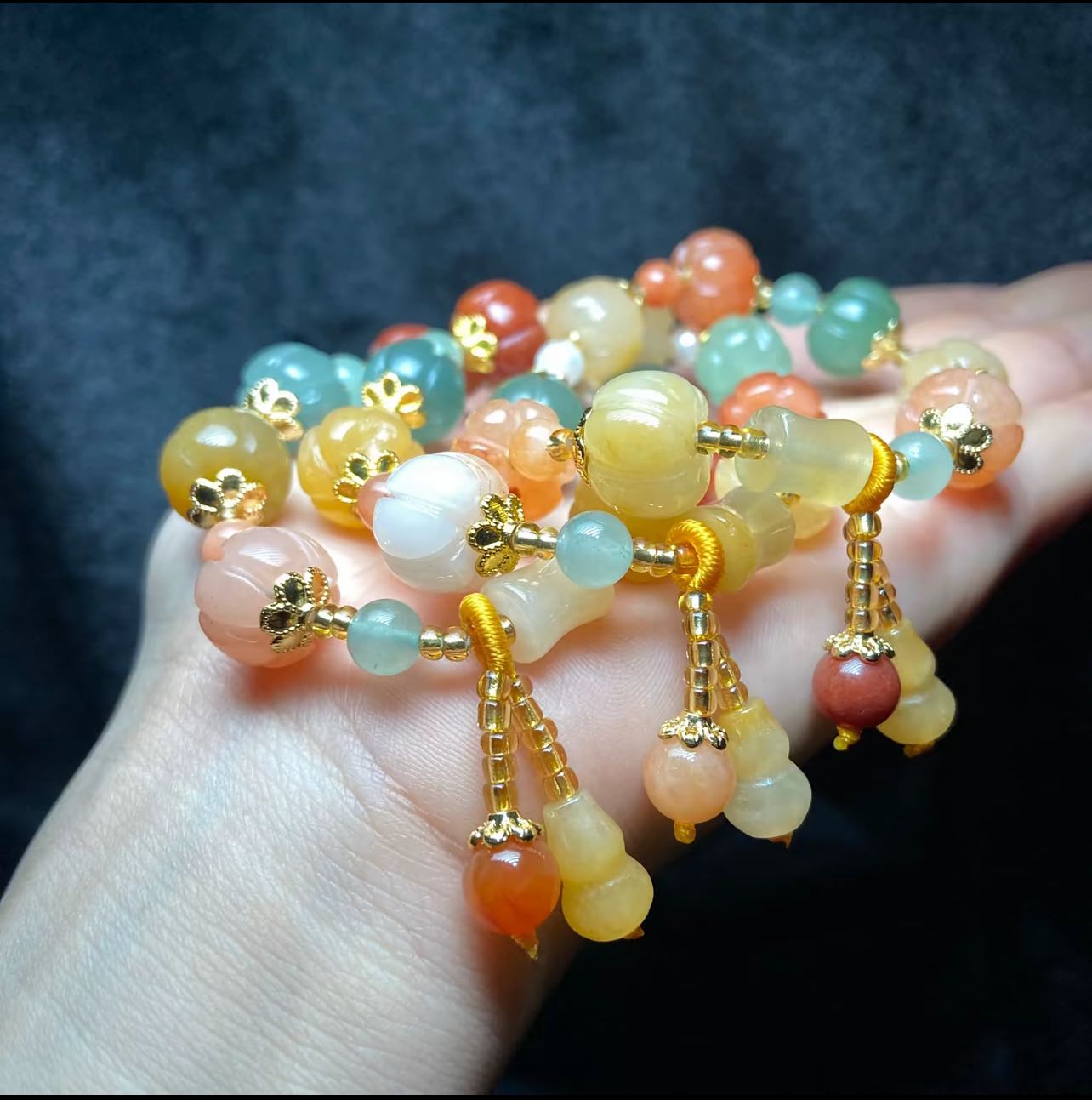 Gouden Zijden Jade Of Kwartsiet Jade Armband