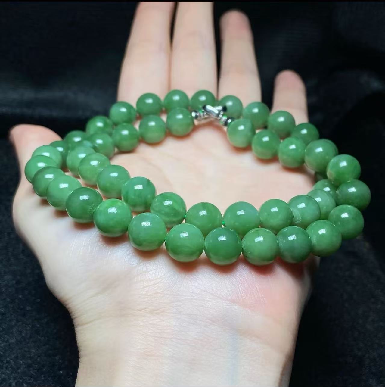 Hetian Jade Godin Ketting 9 mm