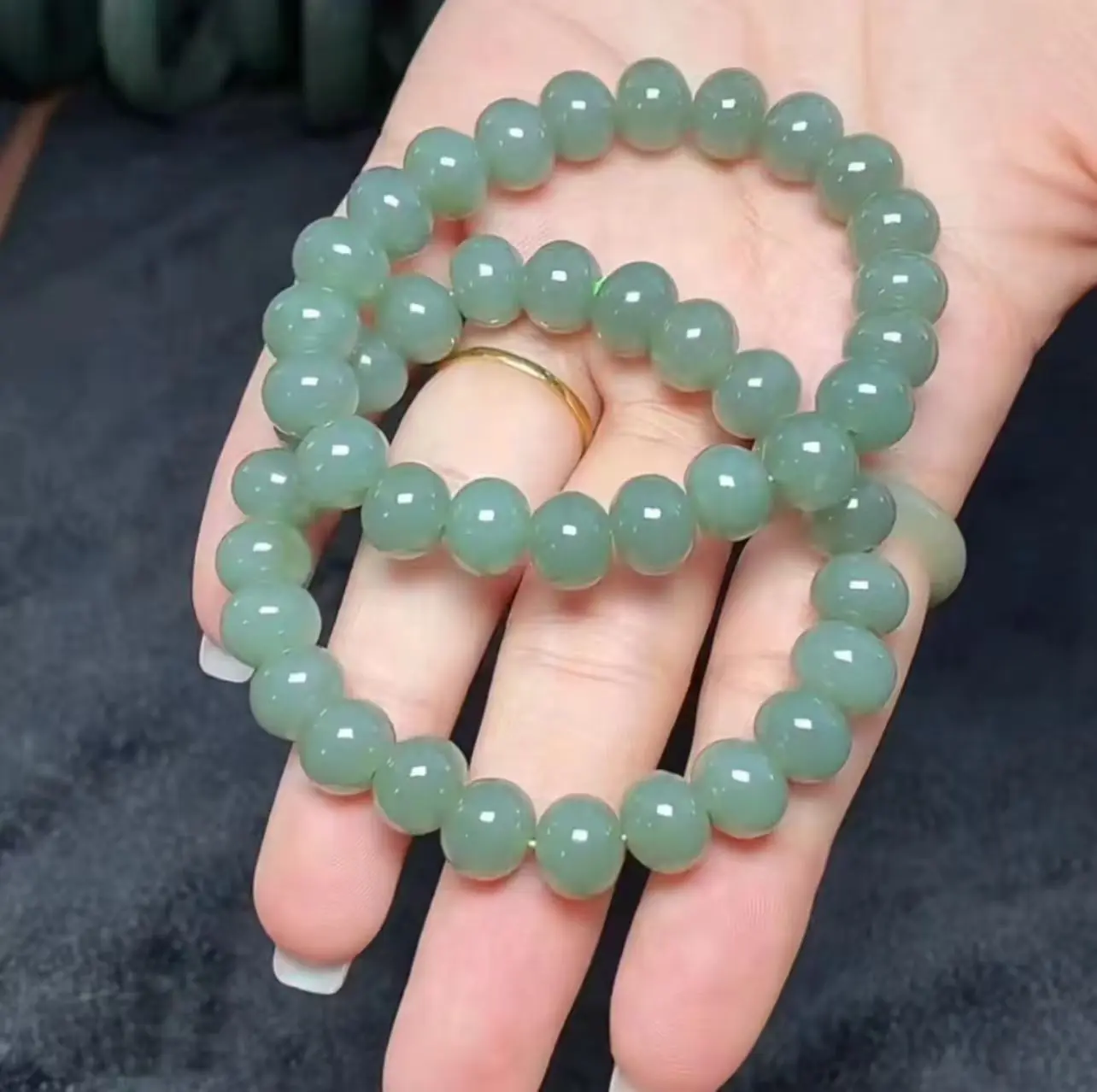 Hetian Jade Enkelvoudige Cirkel-Abacus Kralen Armband