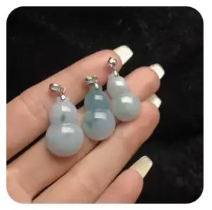 S925 Zilver Jade Kalebasvorm Hanger met touw