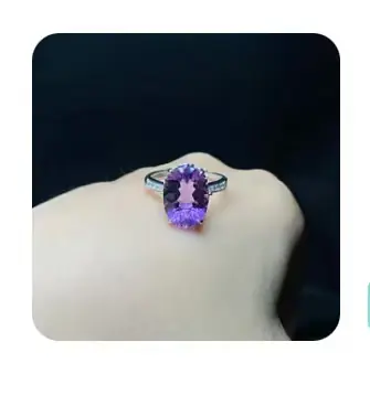 S925 zilver ingelegde Amethist Ring