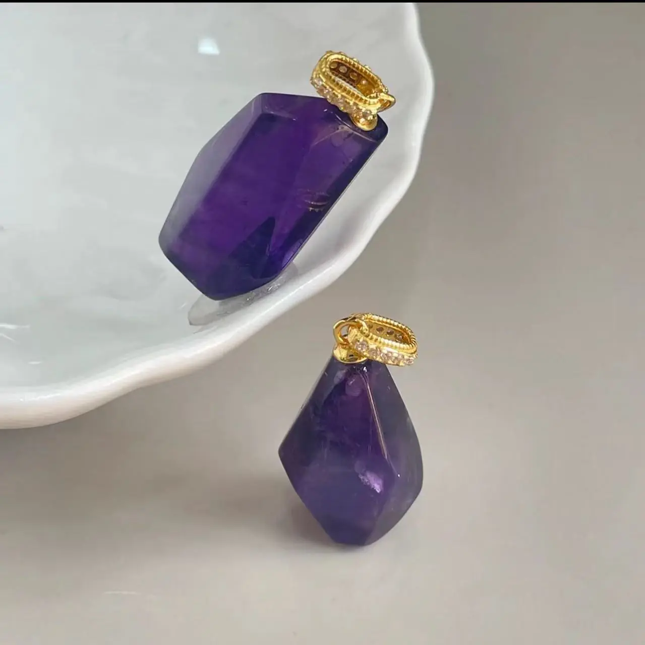 S925 Natuurlijkle Amethist Hanger