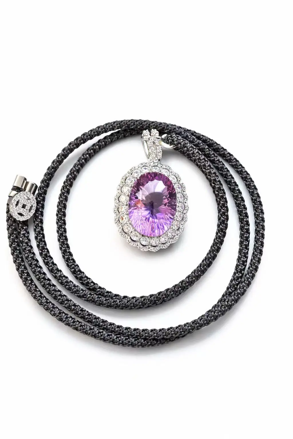 S925 Zilver natuurlijke Amethist Hanger - Afbeelding 2